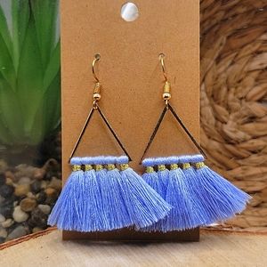 2/$10 light blue tassle earrings